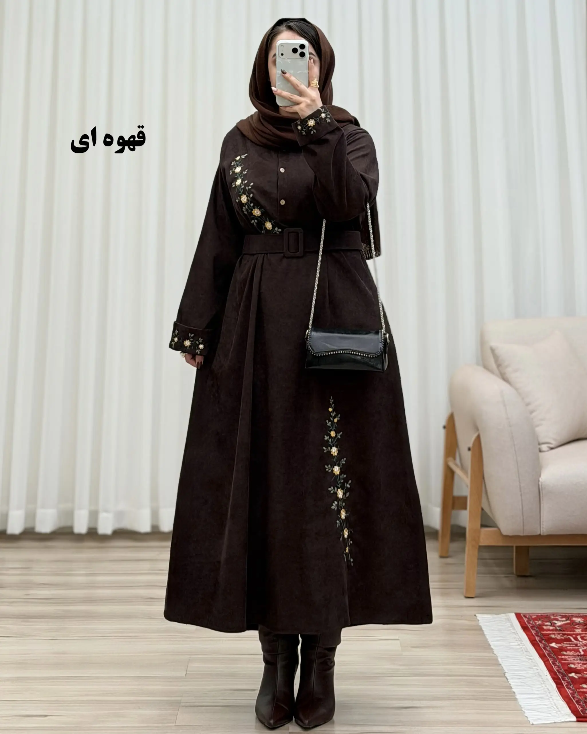 مانتو کفتان گلدوزی مدل پروا